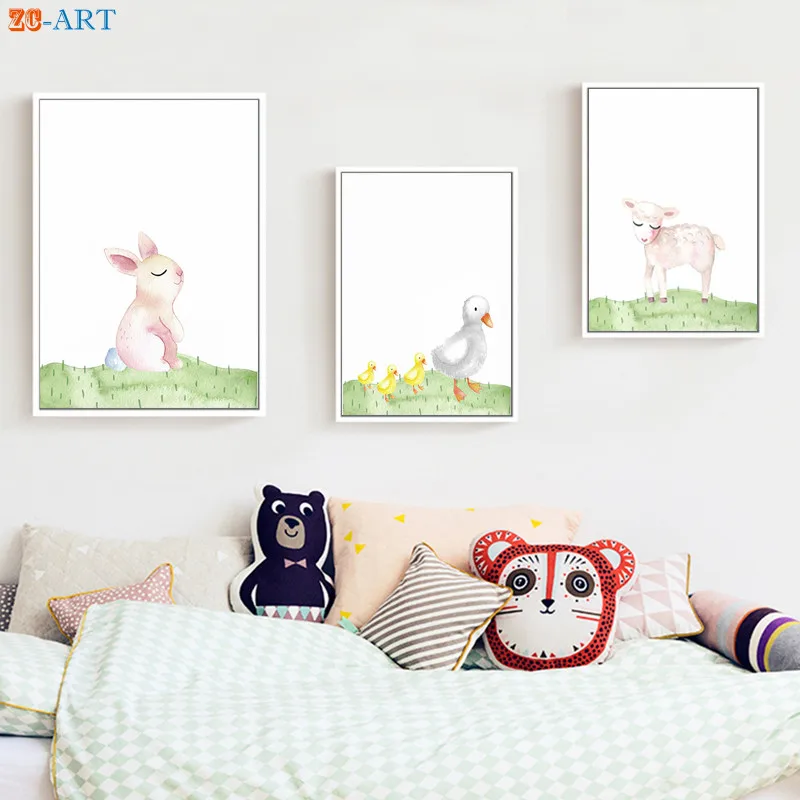 Настенная картина для детской комнаты рисунок на холсте с изображением милой