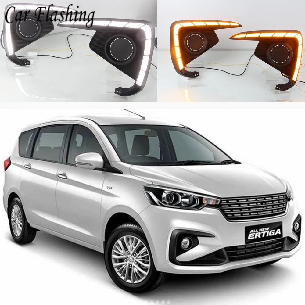 Автомобильные мигающие дневные ходовые светильник ни огни для Suzuki Ertiga 2018 2019 DRL