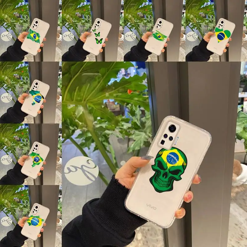

Brazilian flag Phone Case Transparent For VIVO Y 97 93 85 81 75 73 71 70 69 67 66 55 53 50 52 51 30 20 19 11 S E Mobile bags