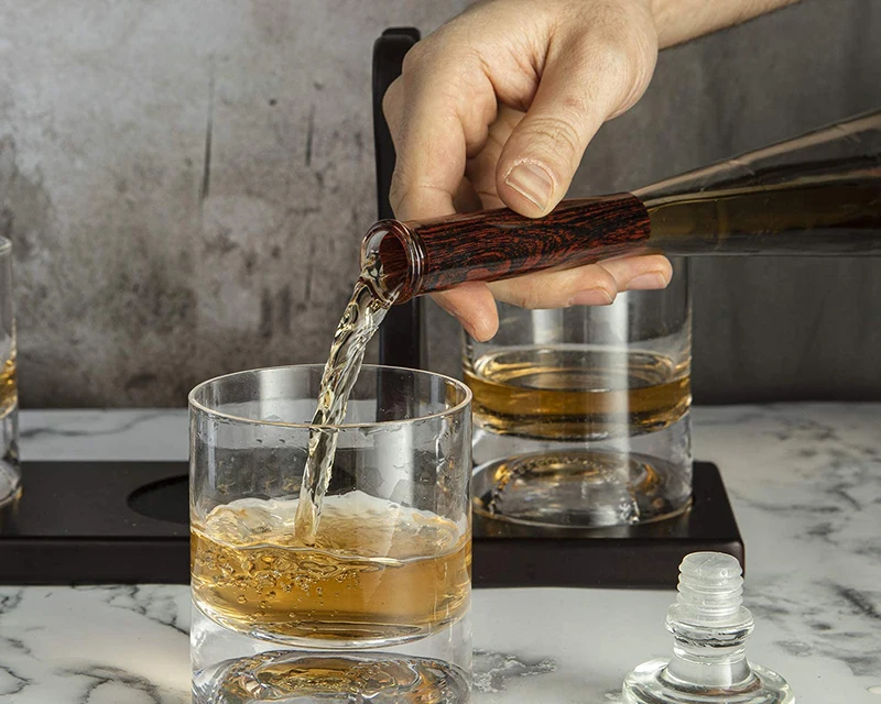 

Baseball Bat Whiskey Decanter and 4 Baseball Whiskey Glasses Baseball Decanter Made For Whiskey 1210-11