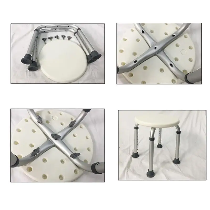 

Adjustable Bath Tub Shower Chair 8 Height Bench Stool Seat with Non-Slip Rubber Sole for Bathroom