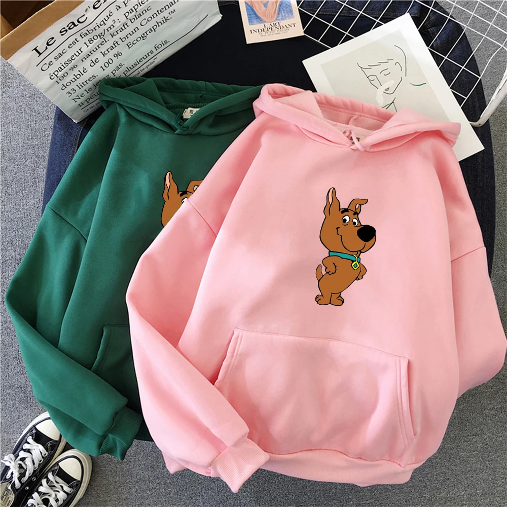 

Winter Women's Hoodies Harajuku Kawaii Hoodie Dog Print Sweatshirt Drawstring Hooded Women Hoody Female Itself Streetwear
