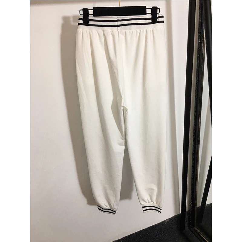 

Fashion New Soild Short Sleeve tshirt & Drawstring Pants Set Casual Cotton Women Two Piece Set