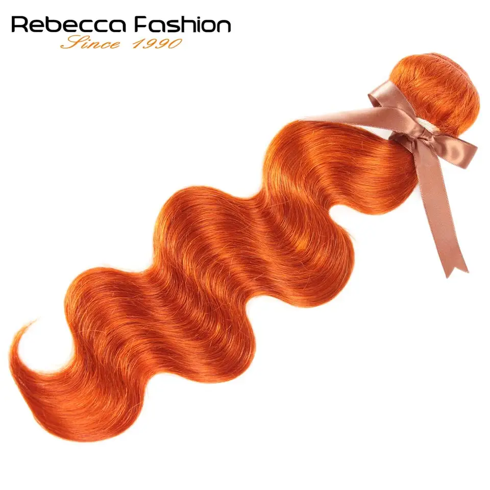 Rebecca Mink оранжевый блонд цвет бразильский объемный волнистый пучок волос 8 до 28
