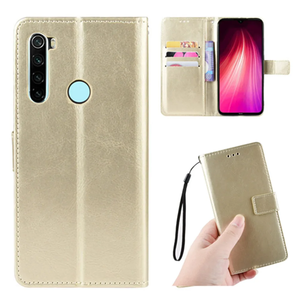 Чехол для Xiaomi Redmi Note 8 роскошный флип кошелек из искусственной кожи с ремешком и