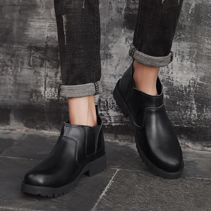 Новые мужские ботинки из натуральной кожи Брендовые Лоферы Челси Слипоны на