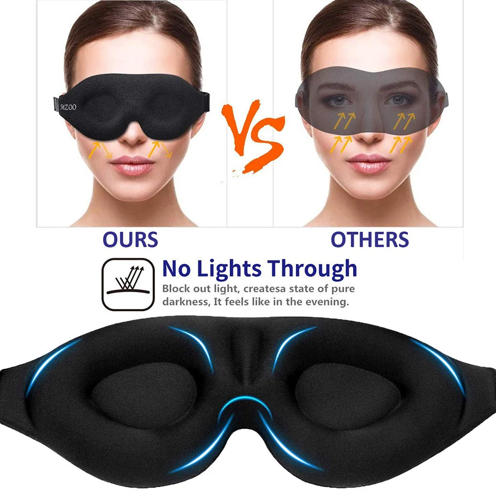 

3D Sleeping Eye Mask Memory Foam Rest Relax Blocking Light Sleeping Soft Padded Travel Shade Cover Portable Blindfold Eye Care