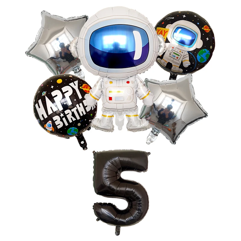 6 шт./лот Космическая вечеринка астронавт воздушный шар ракета фольга Воздушные