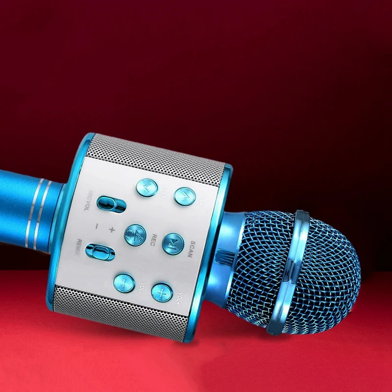 2 Pcs Wireless Karaoke Microphone Portable Bluetooth Mini Home KTV for Music Playing and Singing Speaker Player Selfie PHONE PC |