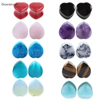 guemcal 2pcs explosive sweet heart shaped stone ear amplifying exquisite piercing jewelry