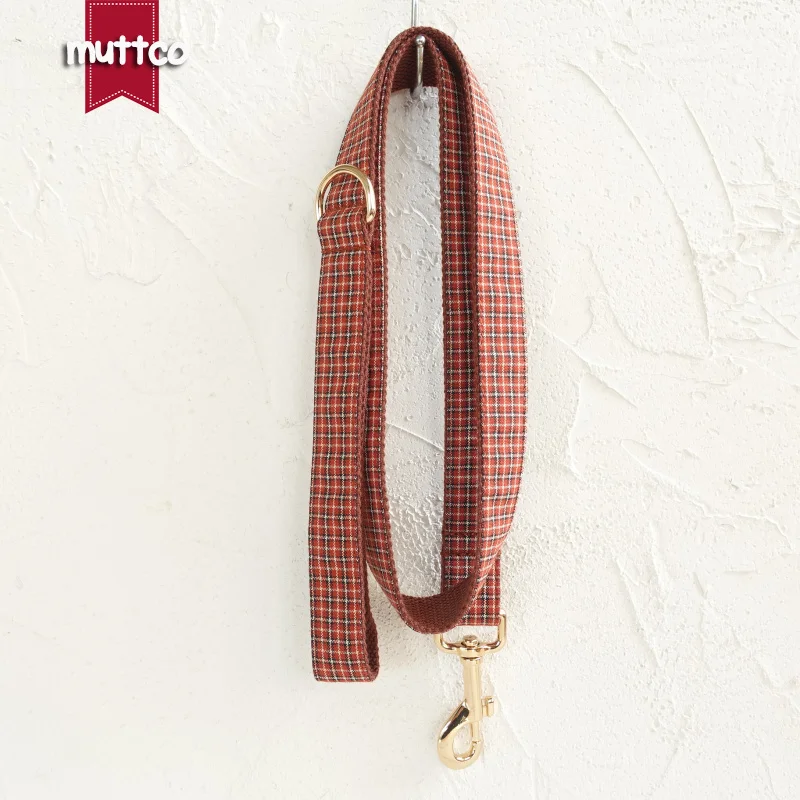 

MUTTCO unique dog collar GENTLE PLAID convenient to walk the dog leash accessory for small medium large dog 5 size UDL103J