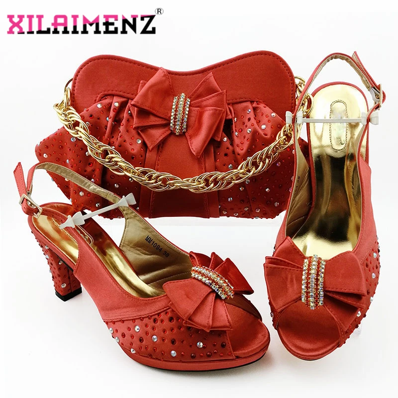 2019 Элегантная стильная африканская женская обувь и сумка подходящий к комплекту