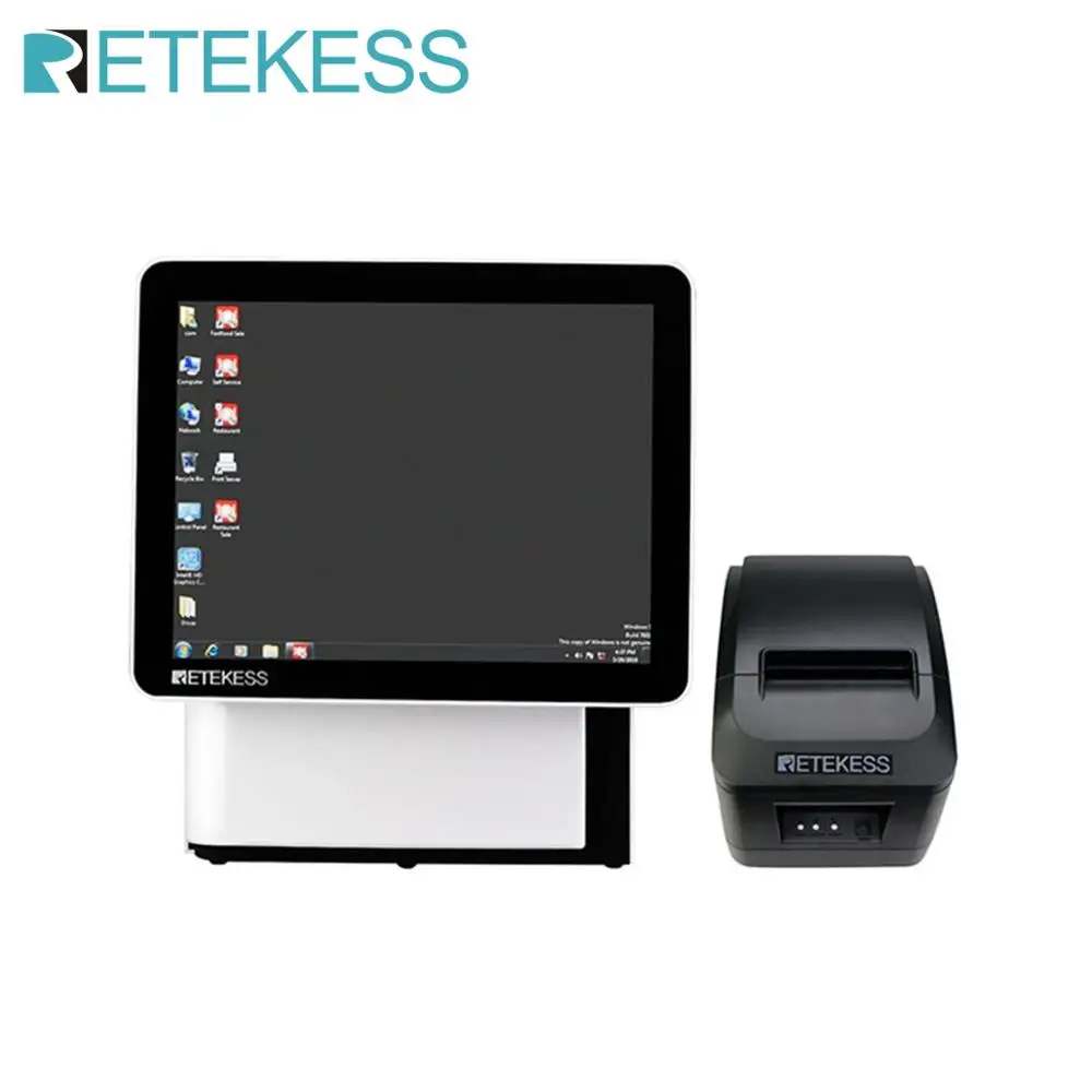 

Retekess TD176 15 inch Touching Ordering Machine + TD022 Black Thermal Printer Restaurant Ordering System Coffee Shop Cake House