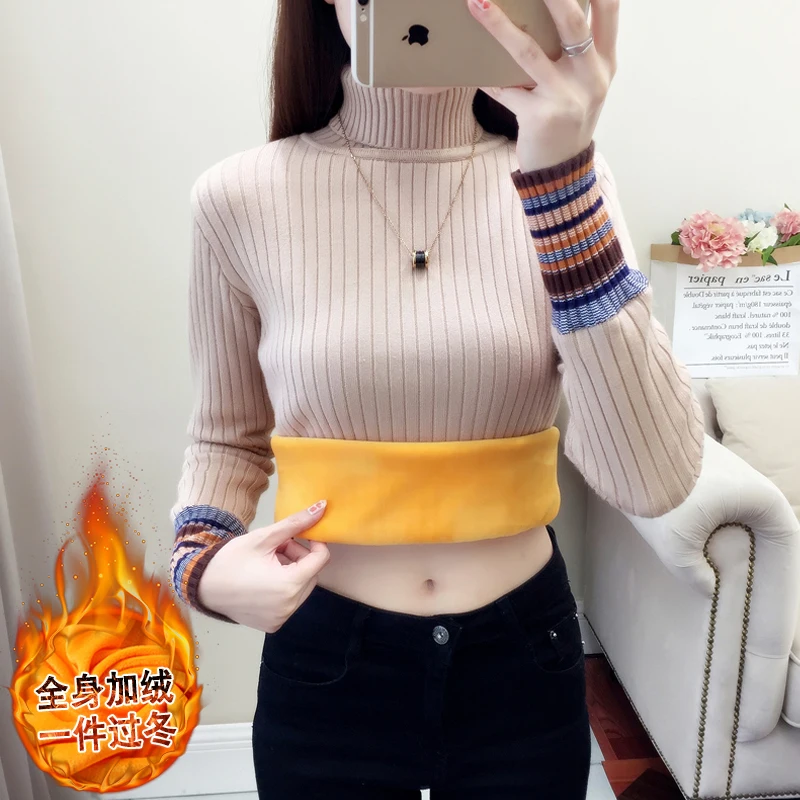 Зима 2019 новая Корейская версия универсальный и утолщенный трикотаж плюшевая