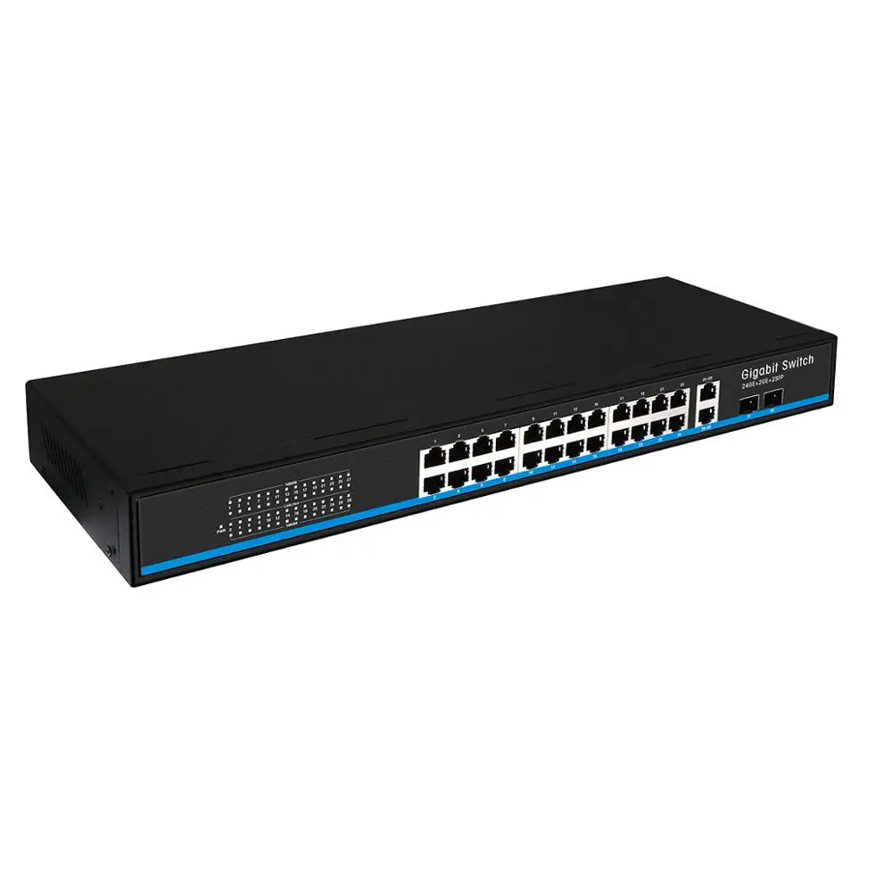 Гигабитный коммутатор 24GE + 2SFP 2GE (не комбинированный) с 24 портами 24*10/100 Мбит/с