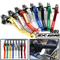 motorcycle accessories modified two finger clutch short adjustable brake levers handle for kawasaki zzr1200 zx 12r 2002 2005