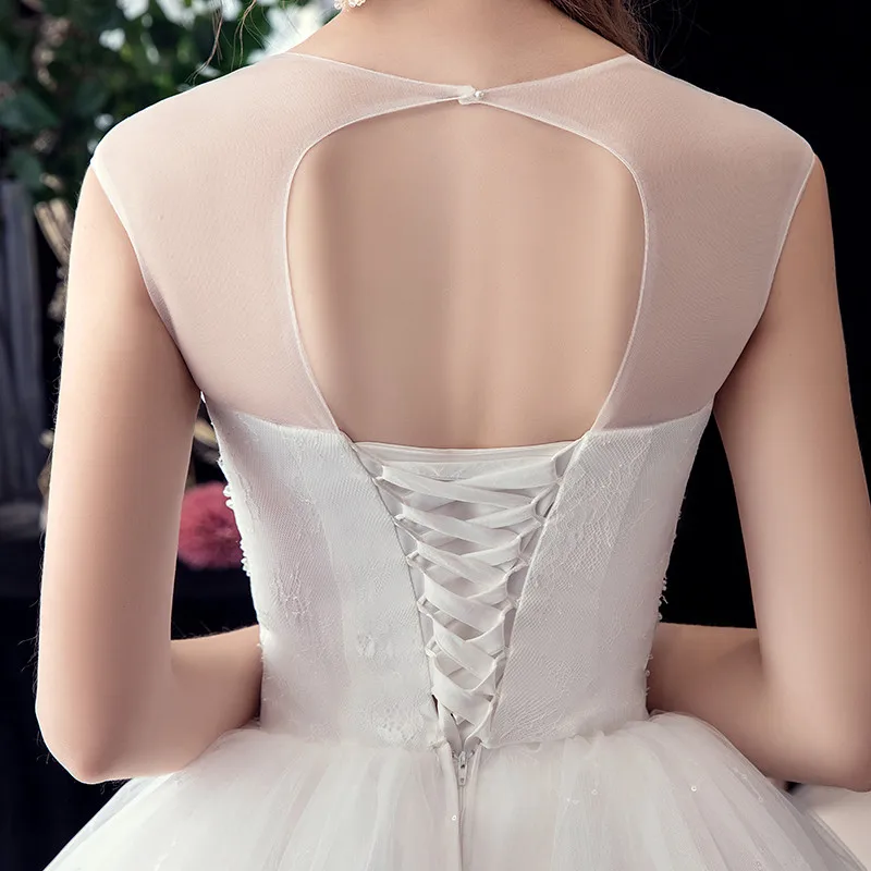 Настоящая фотография кружевное свадебное платье с аппликацией элегантное