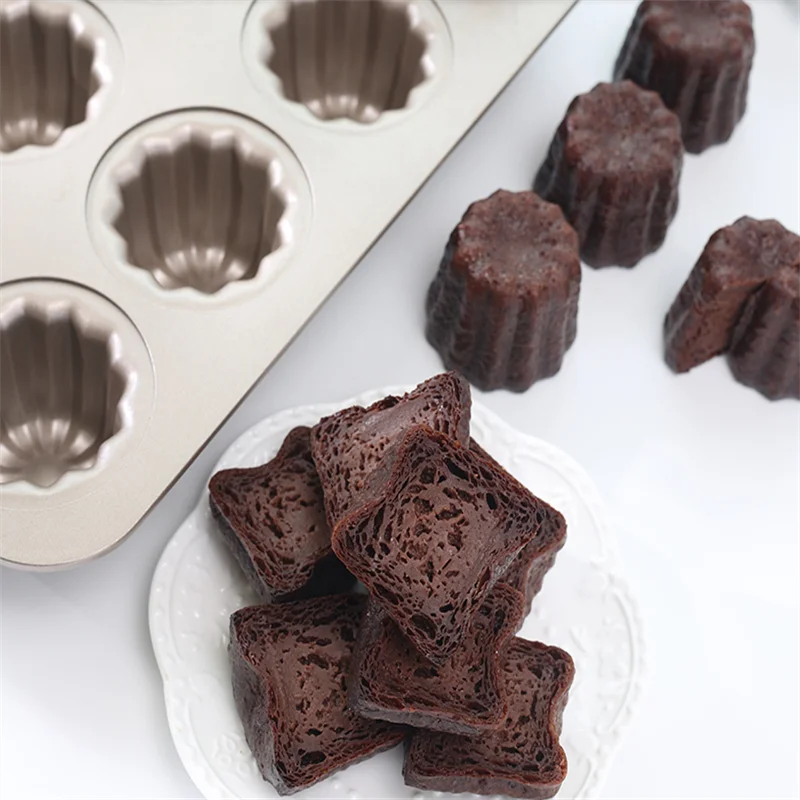 Безопасные формы для торта Canele форма шоколада с 12 отверстиями Стильная Форма