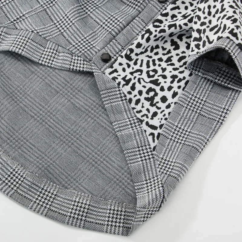 Hipidog Новое поступление серый клетчатый вязаный свитер для больших собак зимняя