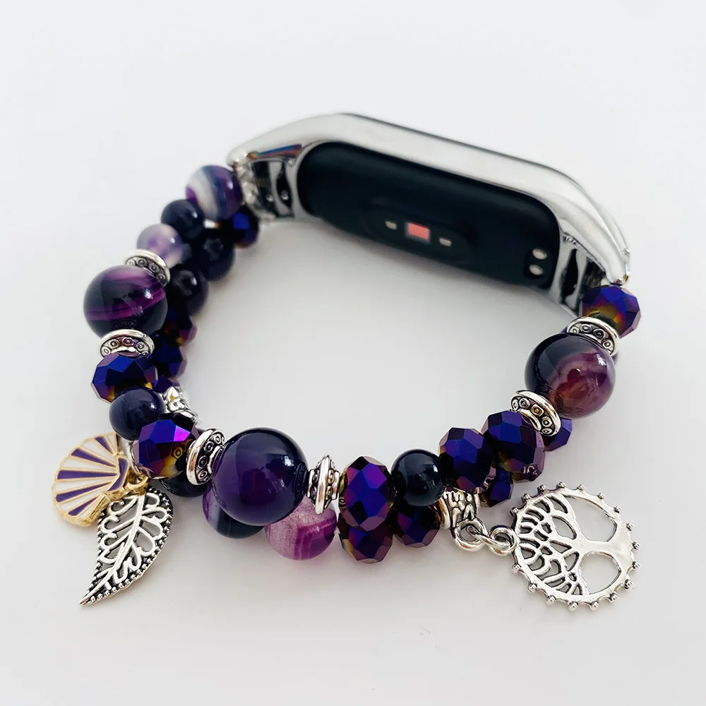 

Mi Band 6 Purple Watch Bracelet for Xiaomi Mi Band 3/4 Strap Luxury Wristband Mi Band 5 Correa for Woman Dressy Watchband Strap