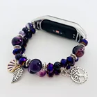 Браслет для часов Mi Band 6 фиолетовый для Xiaomi Mi Band 34 роскошный браслет Mi Band 5 Correa для женщин нарядный ремешок для часов