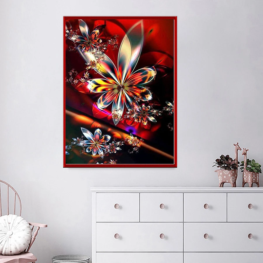 

Diamond Painting Flower Diamond Embroidery Mosaic Full Round Rhinestones Pictures Cartoon Home Decor Handmade DIY Art Gifts