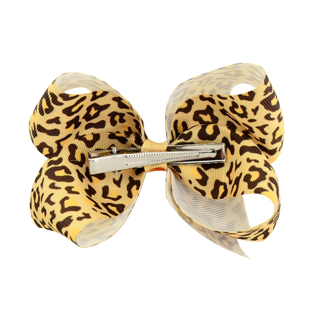 6 шт./лот 10 см женские банты для волос с радужным принтом лента бант девочек зажимы