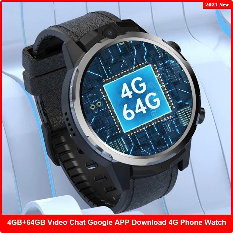 Смарт-часы мужские 4 Гб + 64 ГБ GPS-трекер 4G SIM-карта Wi-Fi четырёхъядерный процессор