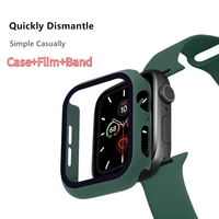 screen protectorcasebelt accessories bracelet for apple watch band 44mm 40mm 38mm 42mm iwatch series 6 5 4 3 se glassstrap