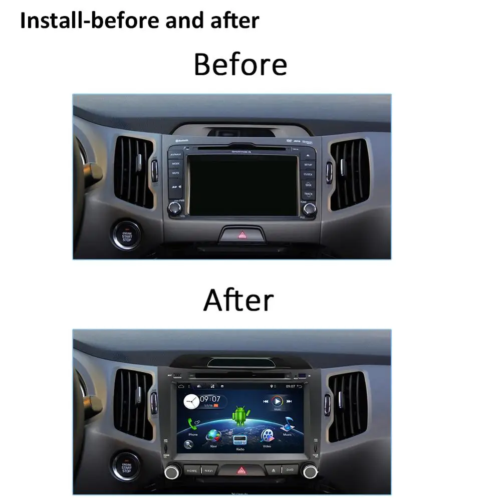 Bosion четырехъядерный android 10 0 автомобильный dvd для KIA sportage 2011 2012 2013 2014 2015 ПК головное