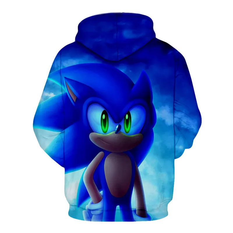 Sonic 3D Модный пуловер худи Повседневная Толстовка с длинными рукавами 3D Одежда для мальчиков и девочек тонкий стиль детский свитер с героями мультфильмов