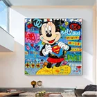 Картина на холсте из мультфильма Disney, постер с изображением супергероя Микки Мауса, принты поп-арт на стену, для гостиной, домашний декор