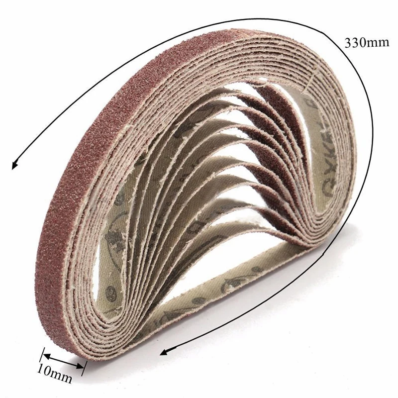 GTBL 50Pcs Aluminum Oxide Sanding Belts Set 80Grit For Sander Tool 10x330Mm | Инструменты
