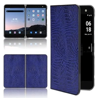 for microsoft surface duo case crocodile flip pu leather hard fold back cover for microsoft surface duo phone bag case
