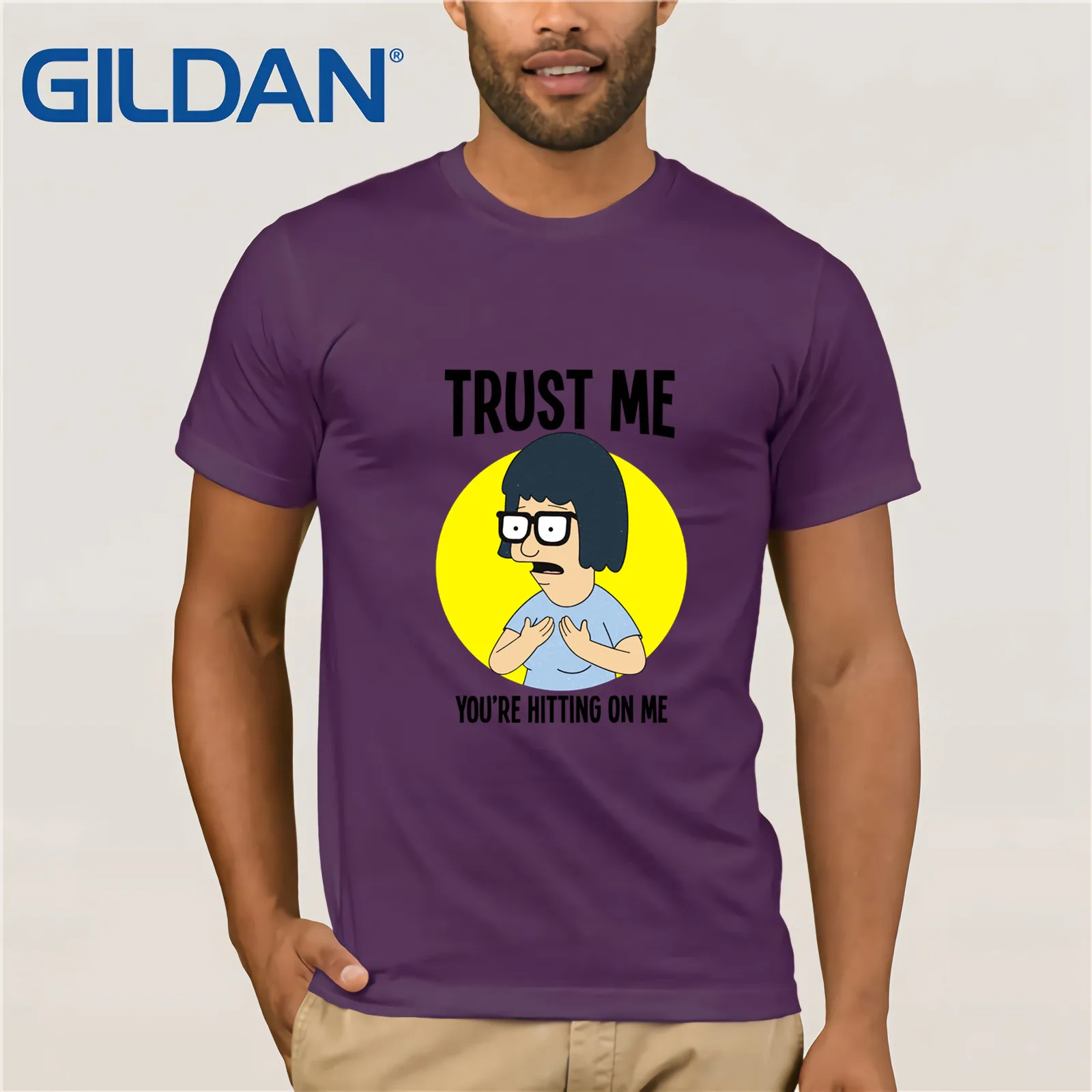 Мужская футболка с коротким рукавом Bobs Burgers Trust Me летняя из хлопка|Мужские