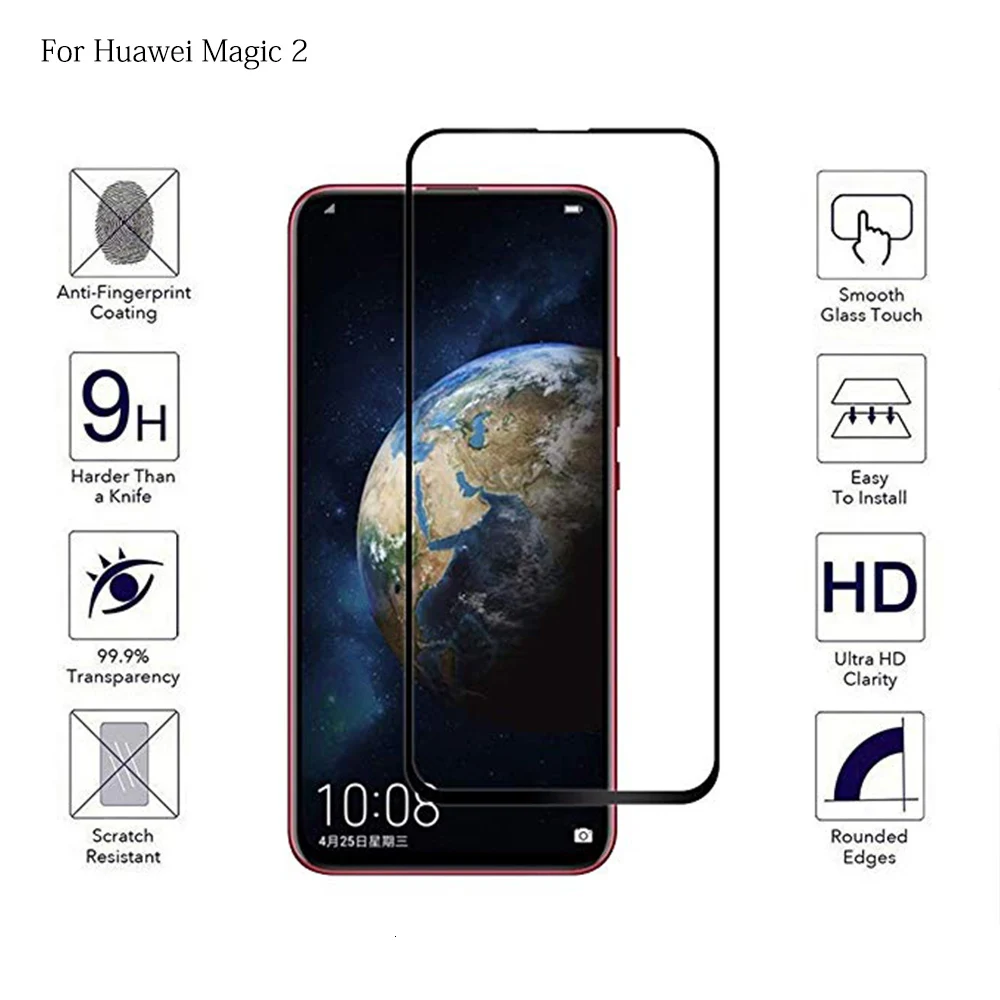 

Полное покрытие, закаленное стекло для телефона huawei Magic 2, полное покрытие клеем, Защита экрана для huawei Magic2, защитная пленка, стекло