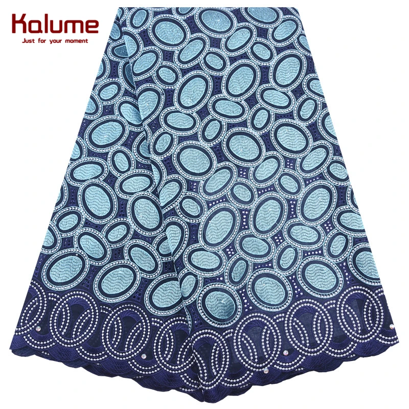 

Kalume Hole Design African Swiss Cotton Lace Fabric Embroidery Swiss Voile Cotton Lace Fabric With Stones For Nigerian Sew F2062