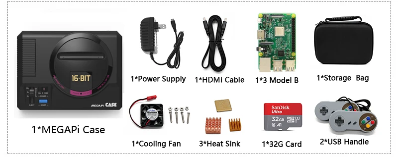 Retroflag MEGAPi чехол с Raspberry Pi 3B видео игровая консоль с 15000+ игры ТВ консоль игры Supprt HDMI Out