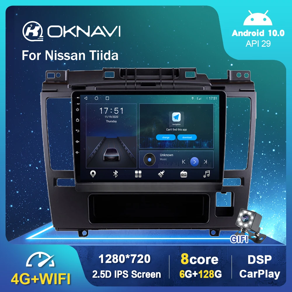6G 128G Android 10 0 умный автомобиль радио видео плеер для Nissan Tida 2005 2010 Авто BT мультимедиа