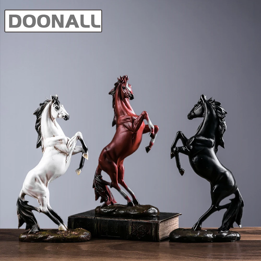 

Статуэтка-лошадь из смолы, статуэтка-лошадь декоративная для дома и офиса, декоративные украшения для стола, книжной полки, винного шкафа, 13,...