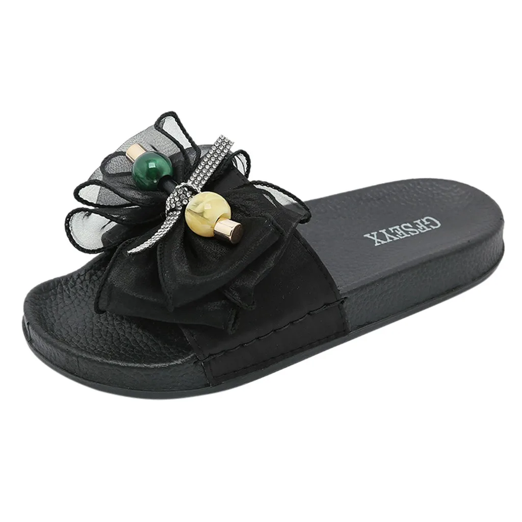 

Мюли женские замшевые без застежки, сандалии на плоской подошве, с бантом-бабочкой, симпатичные пляжные тапочки для отдыха, летняя обувь, 2021