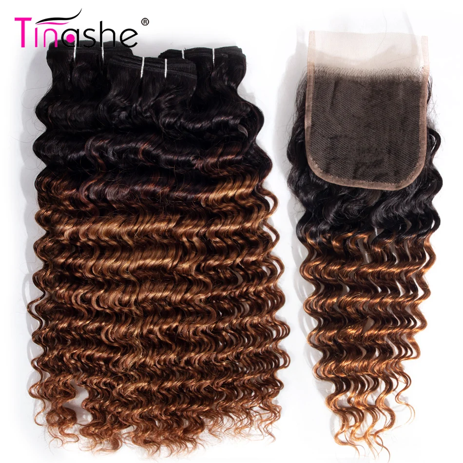Tinashe 1B 30 пучков с закрытием Remy бразильские человеческие волосы цветные пучки