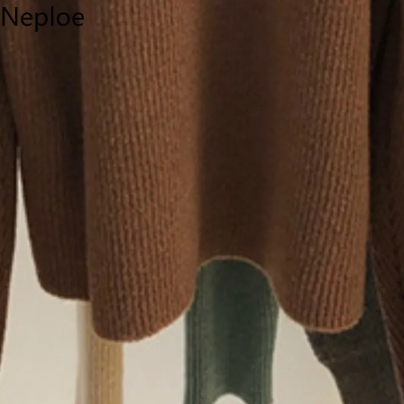 Neploe сексуальный вязаный свитер без бретелек с пуговицами на плече Осень-зима