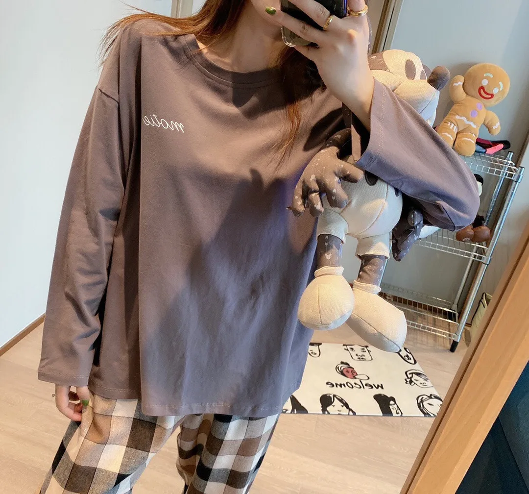 

Winter Pajamas Women's Spring Autumn Loose Long Sleeve Casual Korean Home Clothes Thickened Lady Sleepwear Female Nightwear