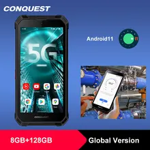 Dual 5G CONQUEST S21 Global Version Android 11 Rugged Phone Smartphone IP68 Waterproof 48MP Rear Camera  NFC Mobile Phone