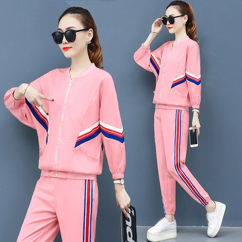 Женские комплекты плюс размер 3xl Женская одежда полосатая Толстовка с принтом