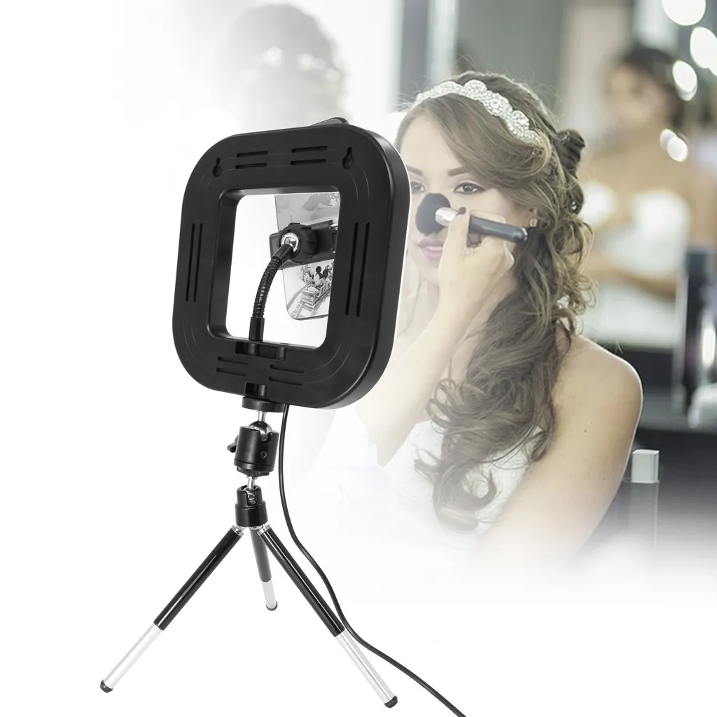 Светодиодный квадратный кольцевой светильник для селфи с нескользящим мини