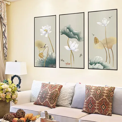 Новый китайский настенный стикер для гостиной ТВ фон украшения стен макет и