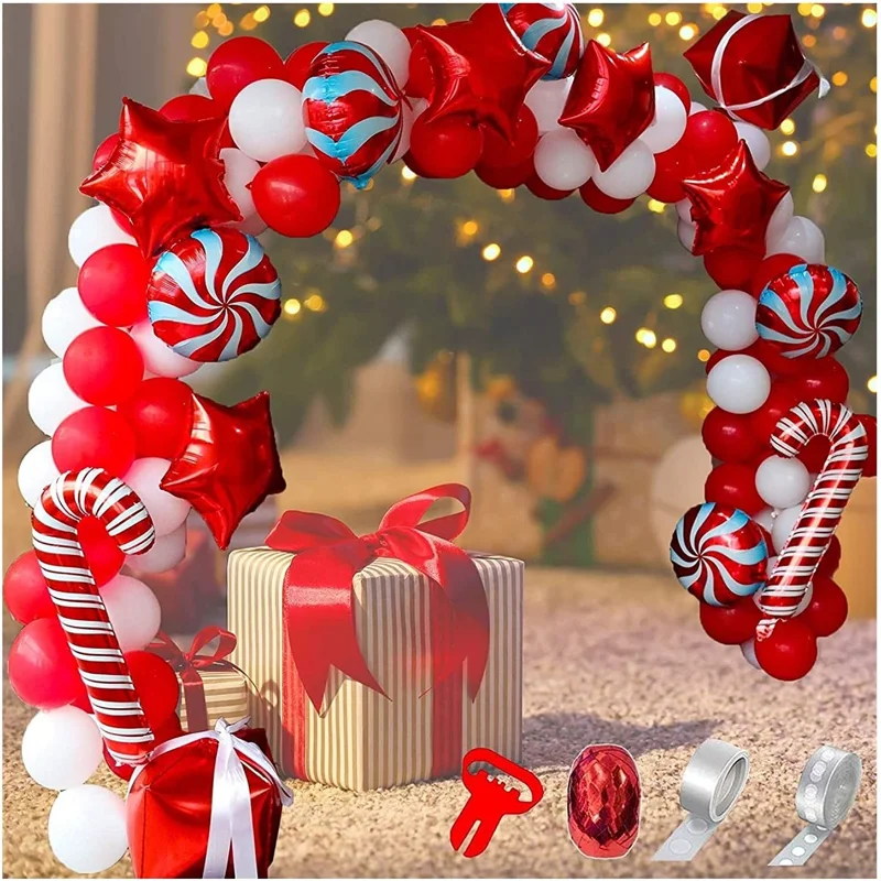 

138pcs Christmas Balloon Set Balloon Arch Kit 2022 New Year Scene Layout Gift Box Balloon Combo Party Supplies