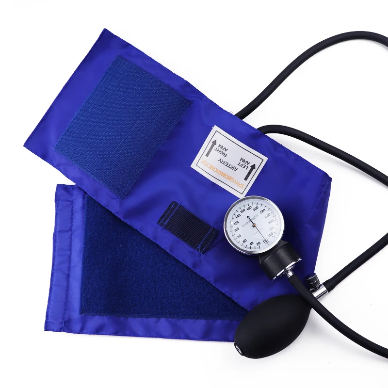 

Blue Medical Blood Pressure Monitor BP Cuff Manometer Upper Arm Aneroid Sphygmomanometer with Cute Dual Cardiology Stethoscope